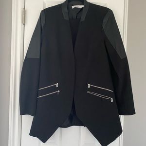 Black/faux leather suit